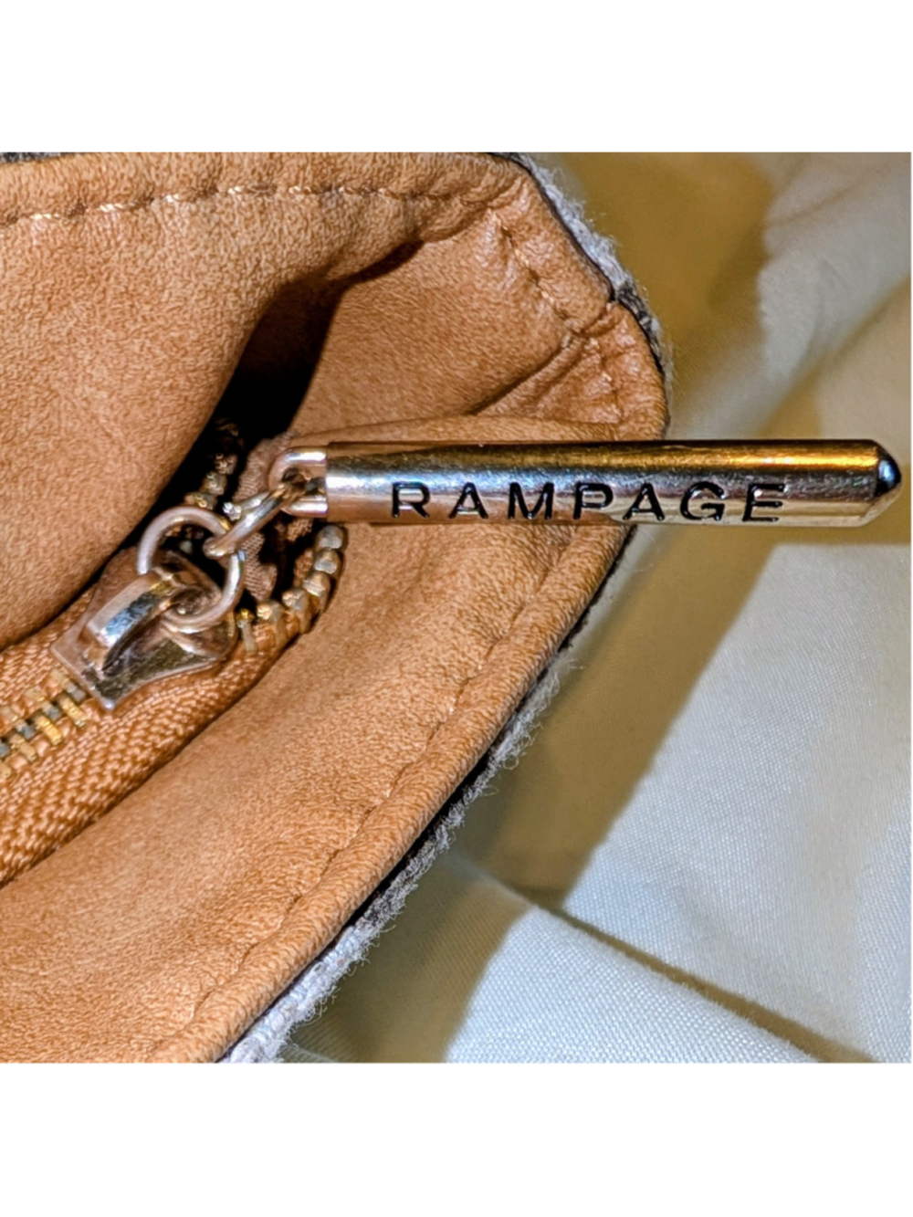 Rampage Zebra Print Tote Bag Women Canvas Faux Leather Shoulder Y2K Animal Print - Picture 11 of 13